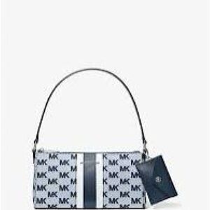 Michael Kors Navy and White Monogram Shoulder Bag
